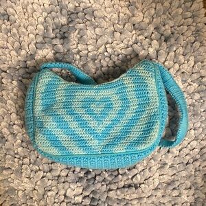 Claire's Turquoise Crochet Hobo Bag